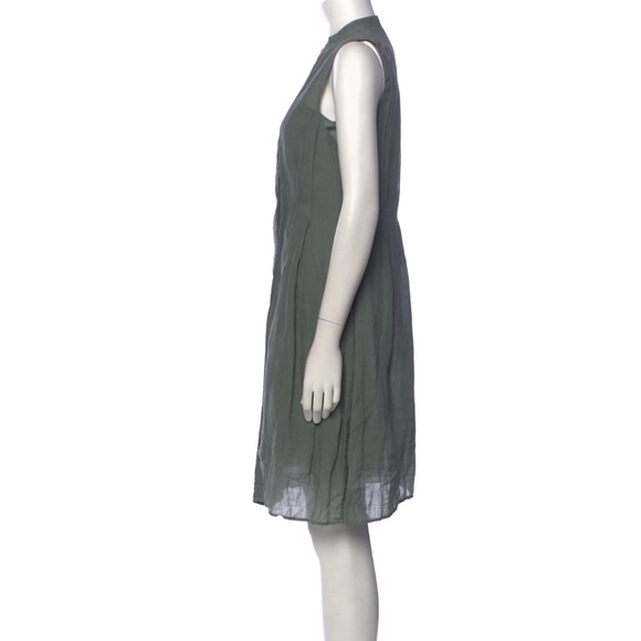 Mock Neck Green Button Down Dress - Picture 3 of 3